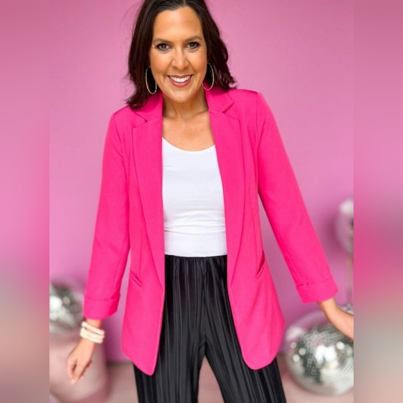 Zenana Outfitters Jackets & Blazers - ZENANA Hot Pink Blazer